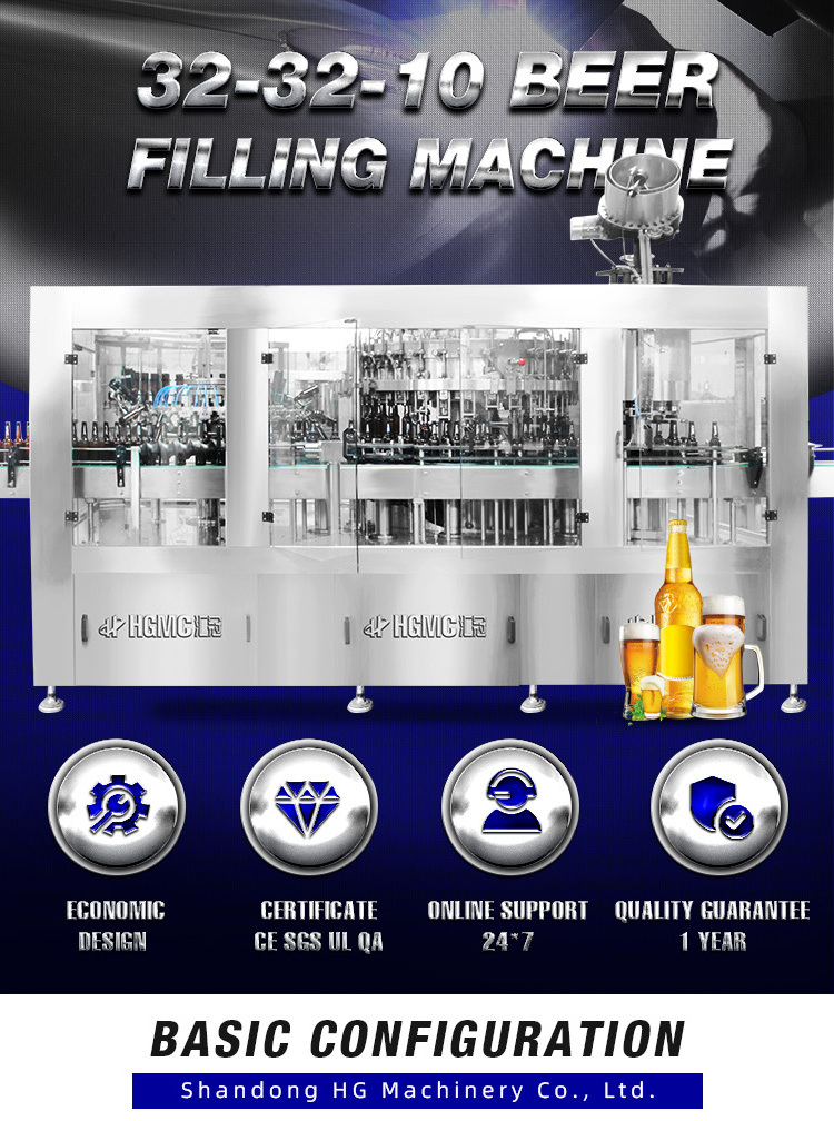 8000BPH High-speed glass bottle beer filling machine making machine production line