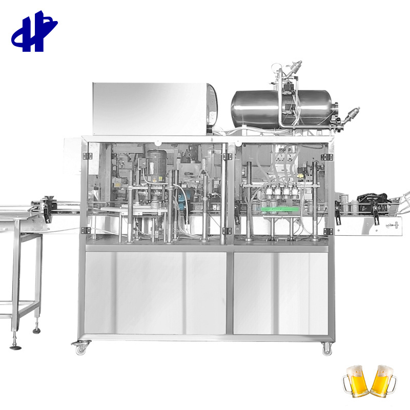 4 Heads Fully Automatic Beer Can Filler AND Seamer Beer Canning Machine System For Factory Directly sale