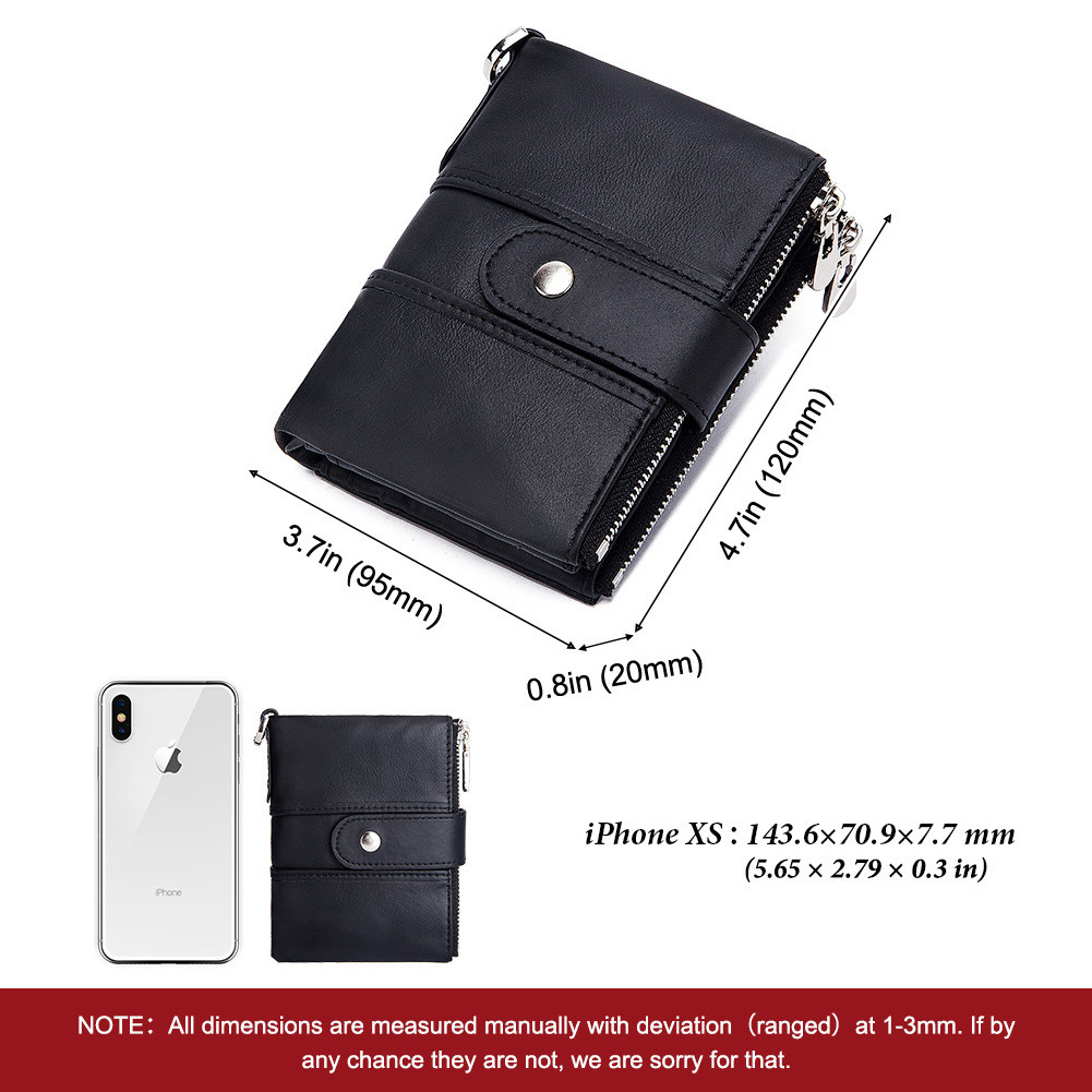 Factory Wholesale RFID Anti-Theft  Purse t Tri-Fold Credit Card Holder Slots Multifunction Crazy Horse Leather Wallet