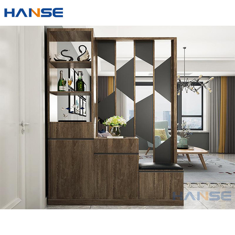 Custom solid wooden screen partition cabinets modern home villa office entrance living room divider showcase cabinet designs