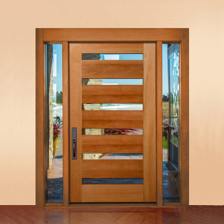 Custom exterior main entrance wooden door design simple teak wood front entry door design for home villa house