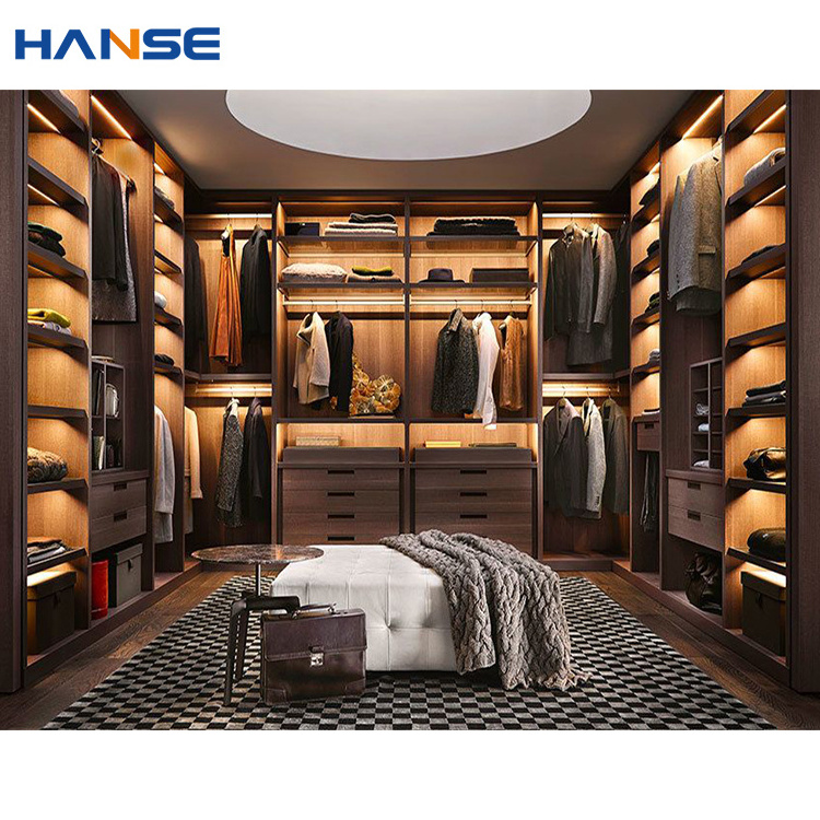 High end clothes cabinet wardrobe walkin closets systems furniture design customized luxury bedroom big wooden walk in closet