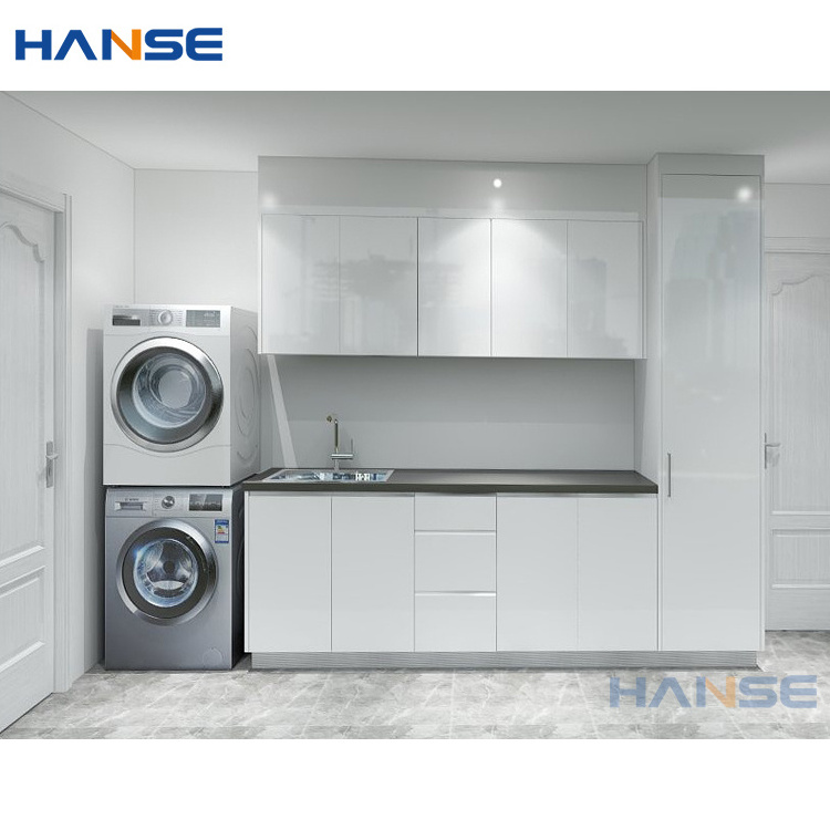 Modern storage cabinets design custom made home hotel bathroom laundry room small sub sink cabinet with washing machine