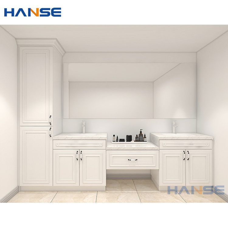 Freestanding double sinks vanities cabinets design modern floor standing black bathroom vanity with marble countertop