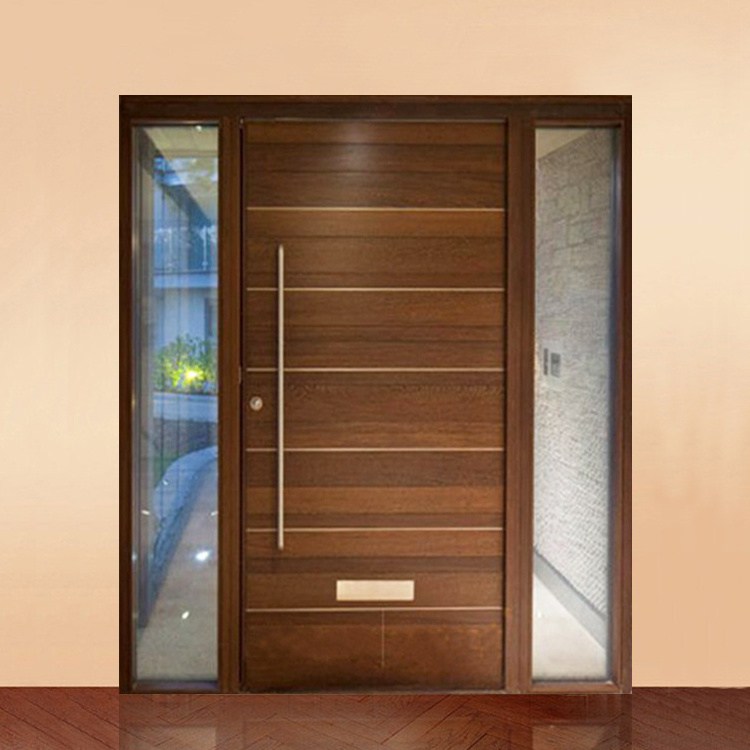 Custom exterior main entrance wooden door design simple teak wood front entry door design for home villa house