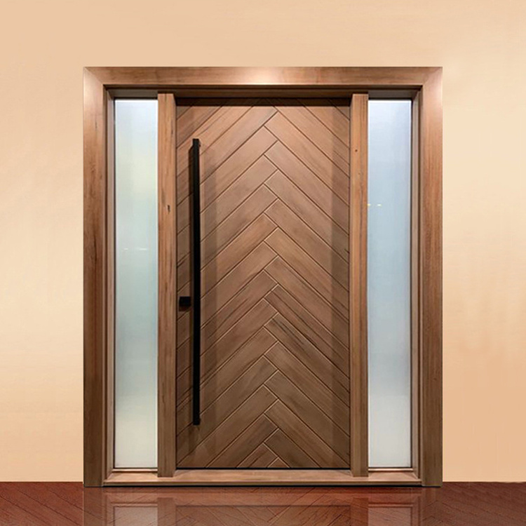 Custom exterior main entrance wooden door design simple teak wood front entry door design for home villa house