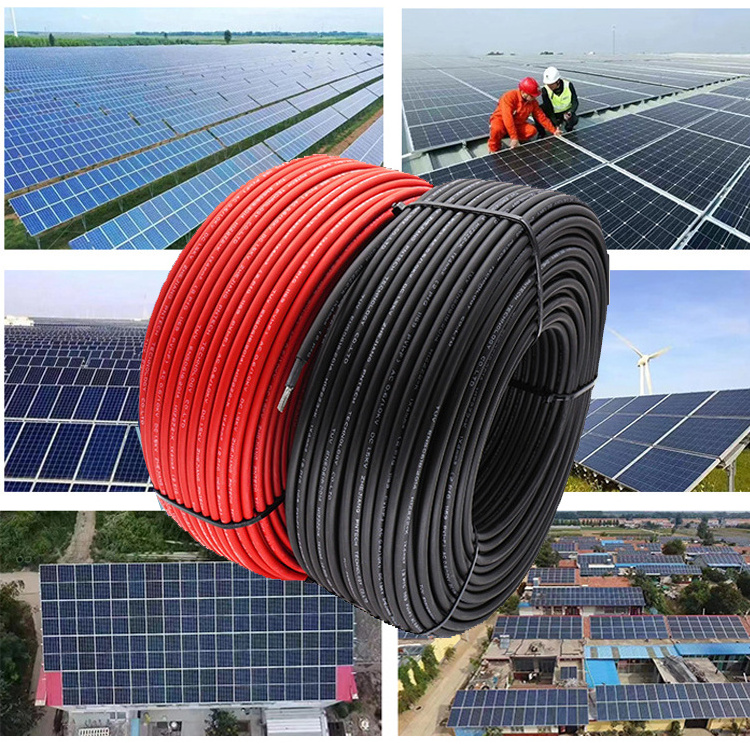 TUV H1Z2Z2-K Solar Cable 4MM2 6MM2 10MM2 16MM2 Red Black Battery DC PV Power Wire