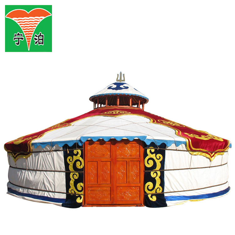 Custom wooden frame white canvas mongolian yurt tent for sale