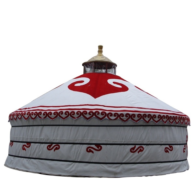 Custom wooden frame white canvas mongolian yurt tent for sale