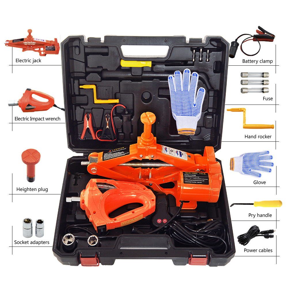 Good supplier manual mechanical car jacks 3T 42CM  scissor jack & Electric wrench suit for sale