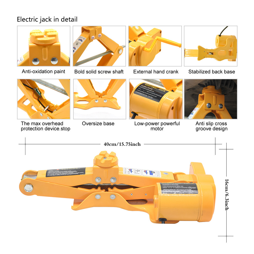 Electric jack set 12v automatic car repair tool kit lift jack set