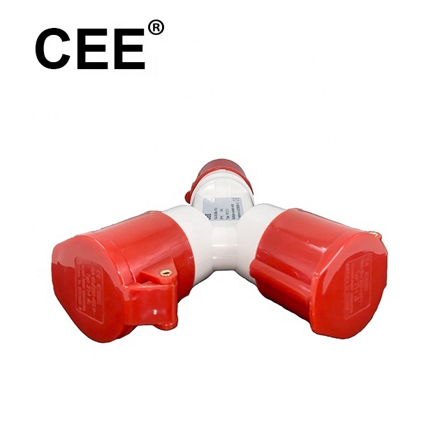 CEE 380v 3p+e 16 amp splitter y multi socket 2 way connector