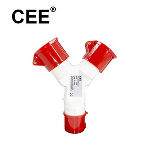 CEE 380v 3p+e 16 amp splitter y multi socket 2 way connector