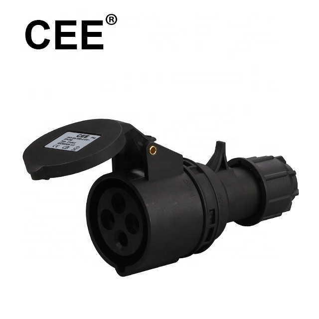 CEE IP44 4P 16A 250V IEC60309 Pin & Sleeve black industrial plug & socket 4 pin