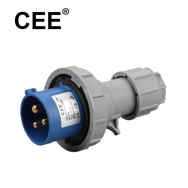 CEE  Panel mounting socket outlet angled 3 phase industrial plugs and sockets 16A 3pin 250v multi pin socket