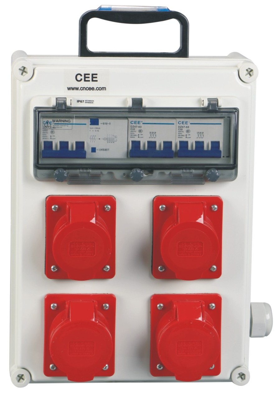 CEE-08 3 phase male female plug socket, multiple Socket Box, distribution box