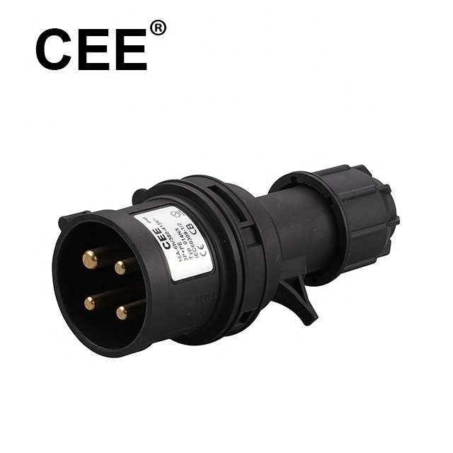 CEE IP44 4P 16A 250V IEC60309 Pin & Sleeve black industrial plug & socket 4 pin