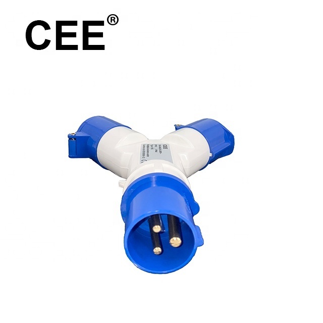 CEE 380v 3p+e 16 amp splitter y multi socket 2 way connector