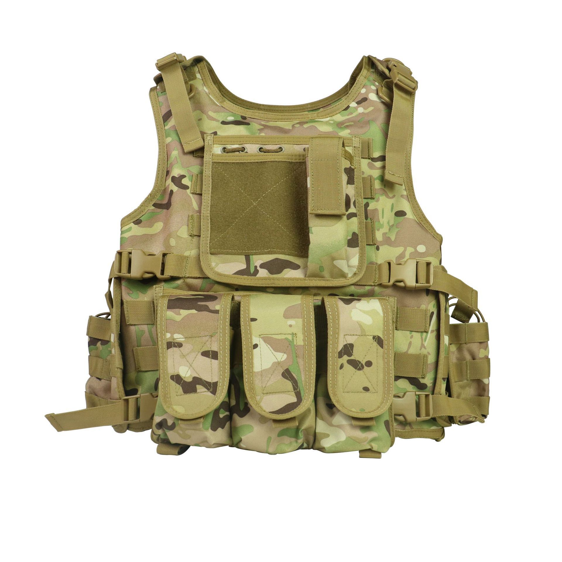 Heavy Duty Combat Vest Molle System Black Lightweight Nylon Plate Carrier Tactical Vest