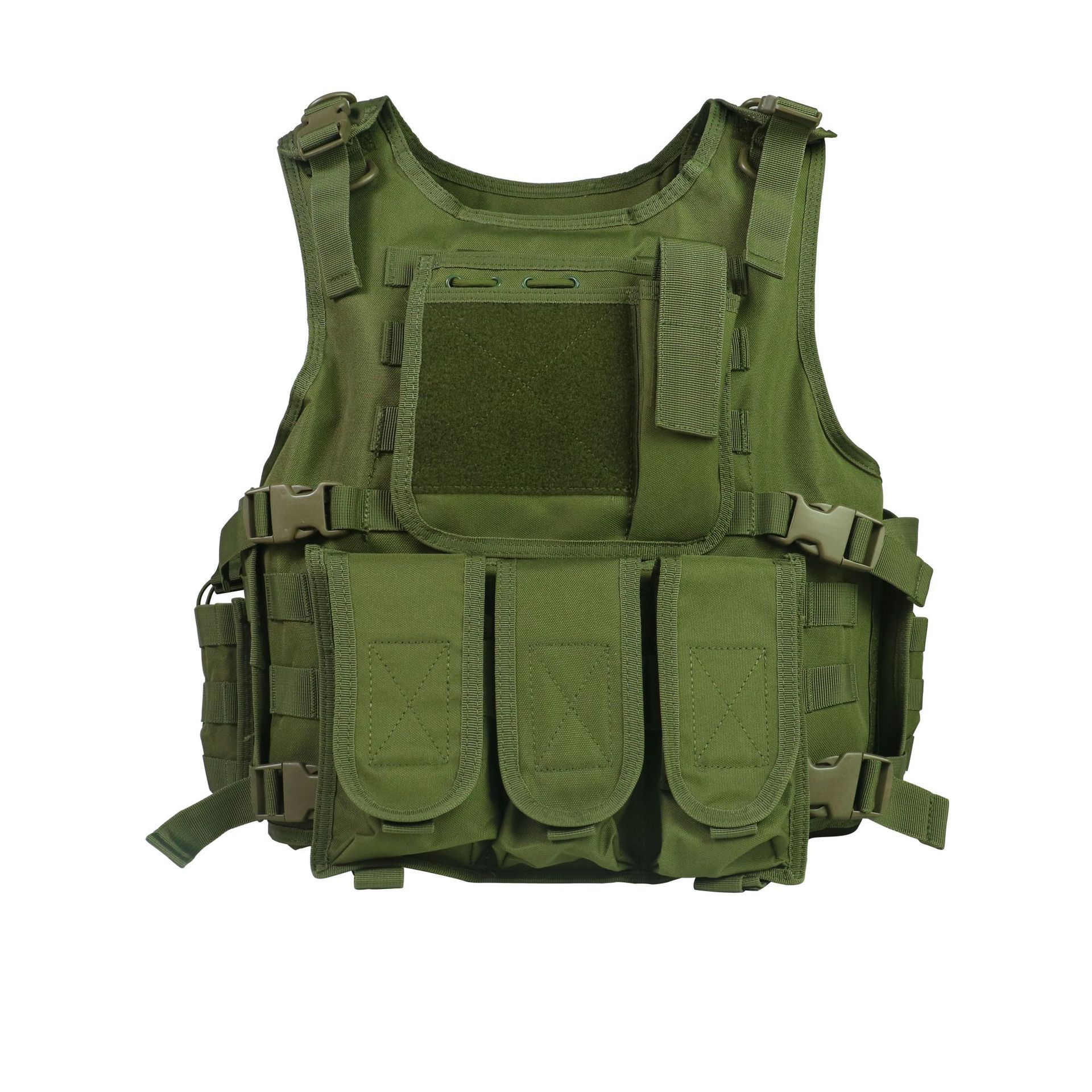 Heavy Duty Combat Vest Molle System Black Lightweight Nylon Plate Carrier Tactical Vest