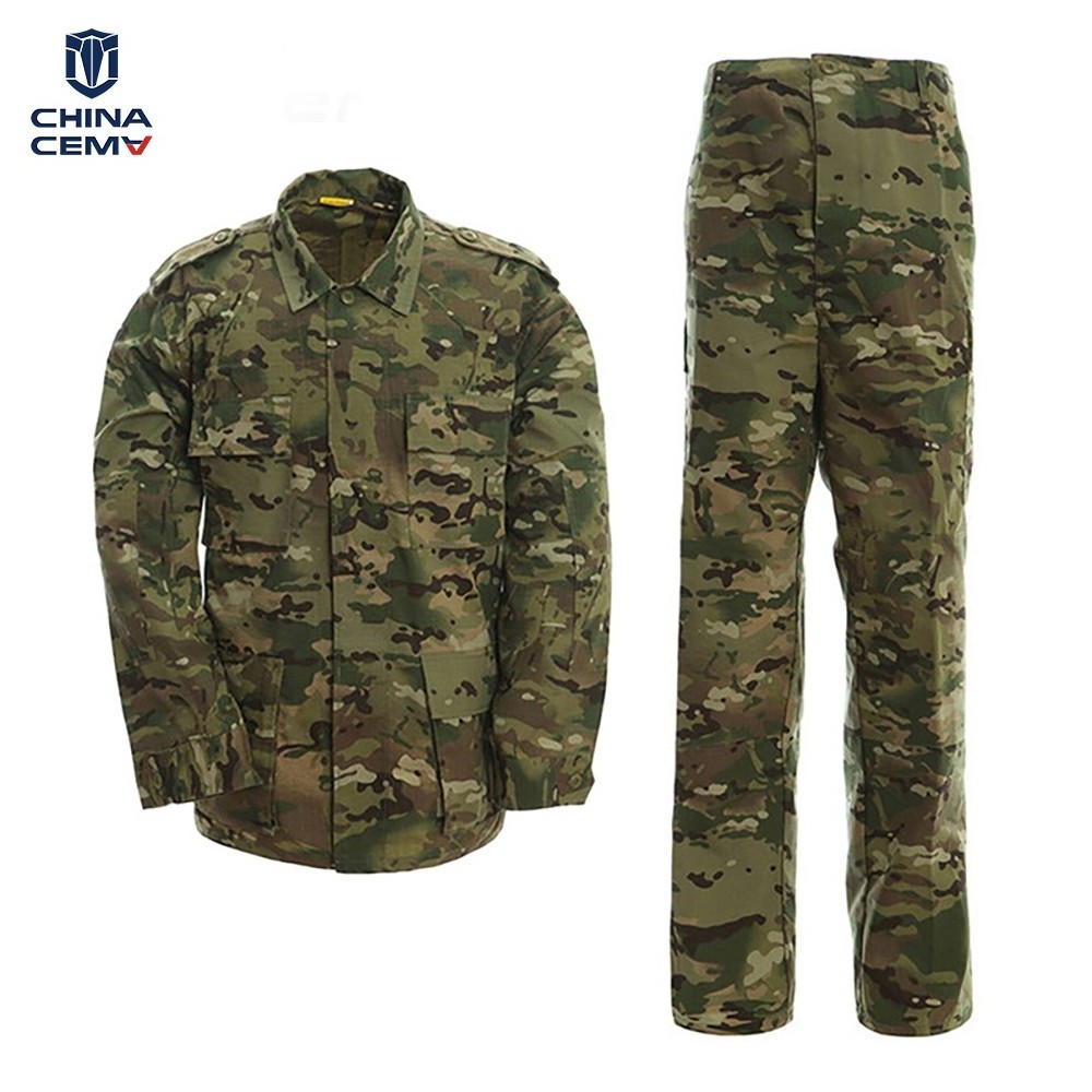 Cema Jungle BDU Uniform Ripstop Camouflage Uniform Combat Suit China Woven Tactical Combat Clothing Unisex Scrubs Uniforms Sets