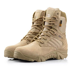 Wholesale Rubber Leather Waterproof Shoes Hiking Climbing Desert Tactical Delta Combat Boots