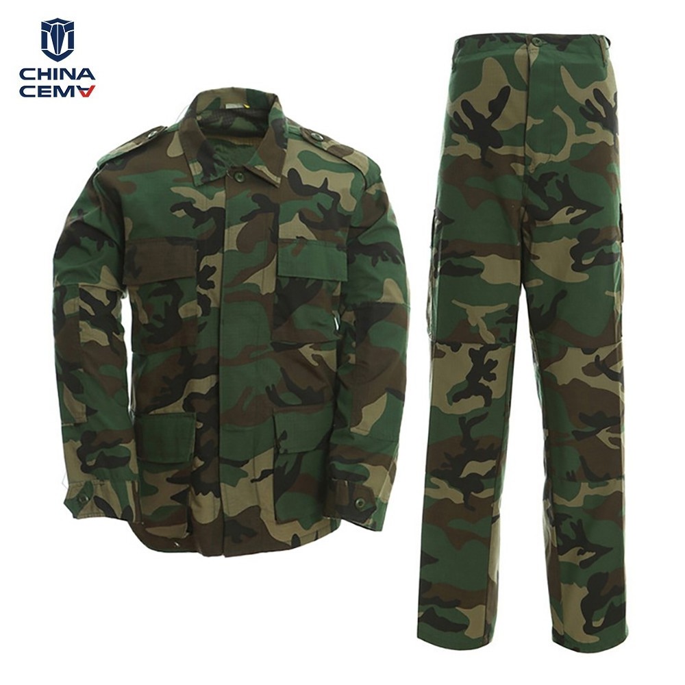 Cema Jungle BDU Uniform Ripstop Camouflage Uniform Combat Suit China Woven Tactical Combat Clothing Unisex Scrubs Uniforms Sets