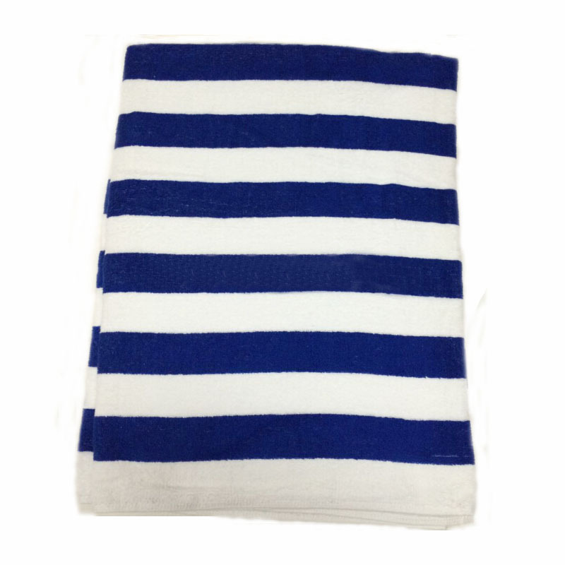 China supplier guangzhou luxury hotel towels blue stripe pool beach towel