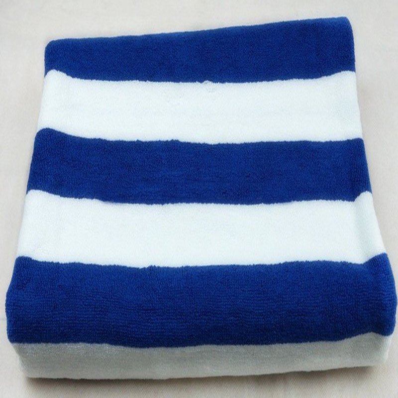 China supplier guangzhou luxury hotel towels blue stripe pool beach towel