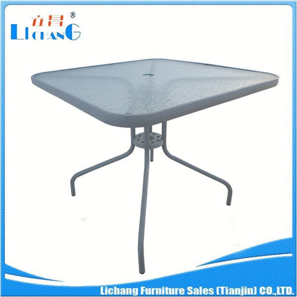 multifunction temper glass new design patio furniture covers modern european outdoor table with umbrella hole