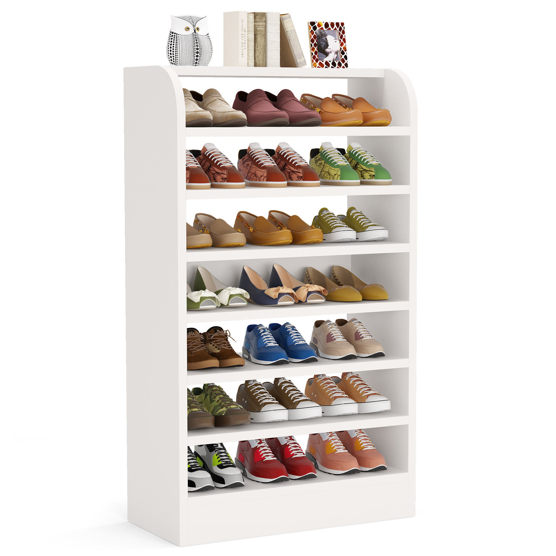 8-Tier Shoes Organizer Cubby Free Standing Shoe Storage Stand Perfect For Hallway Closet