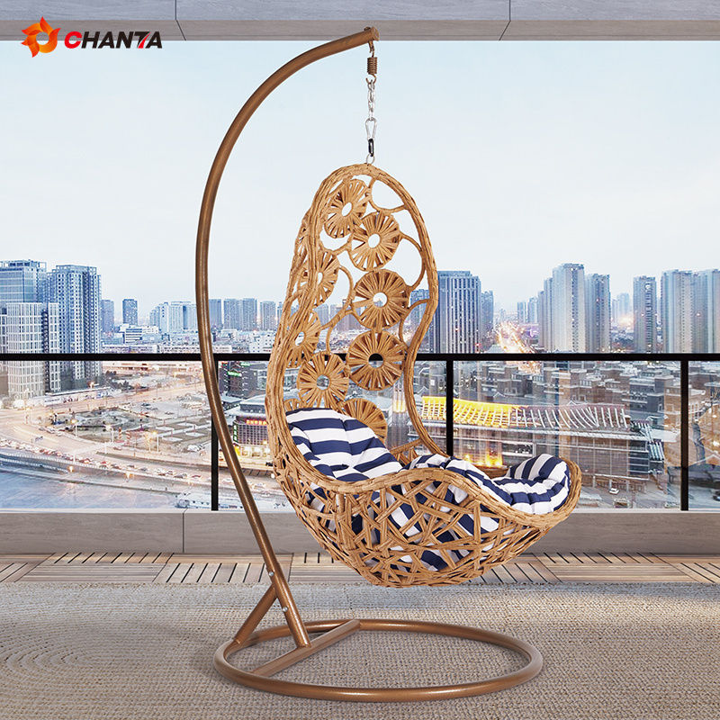 Holiday leisureLiving room Chanta Popular Modern  Chairs Transparent  Egg Chair Swing with Stand Bubble Chair Gold