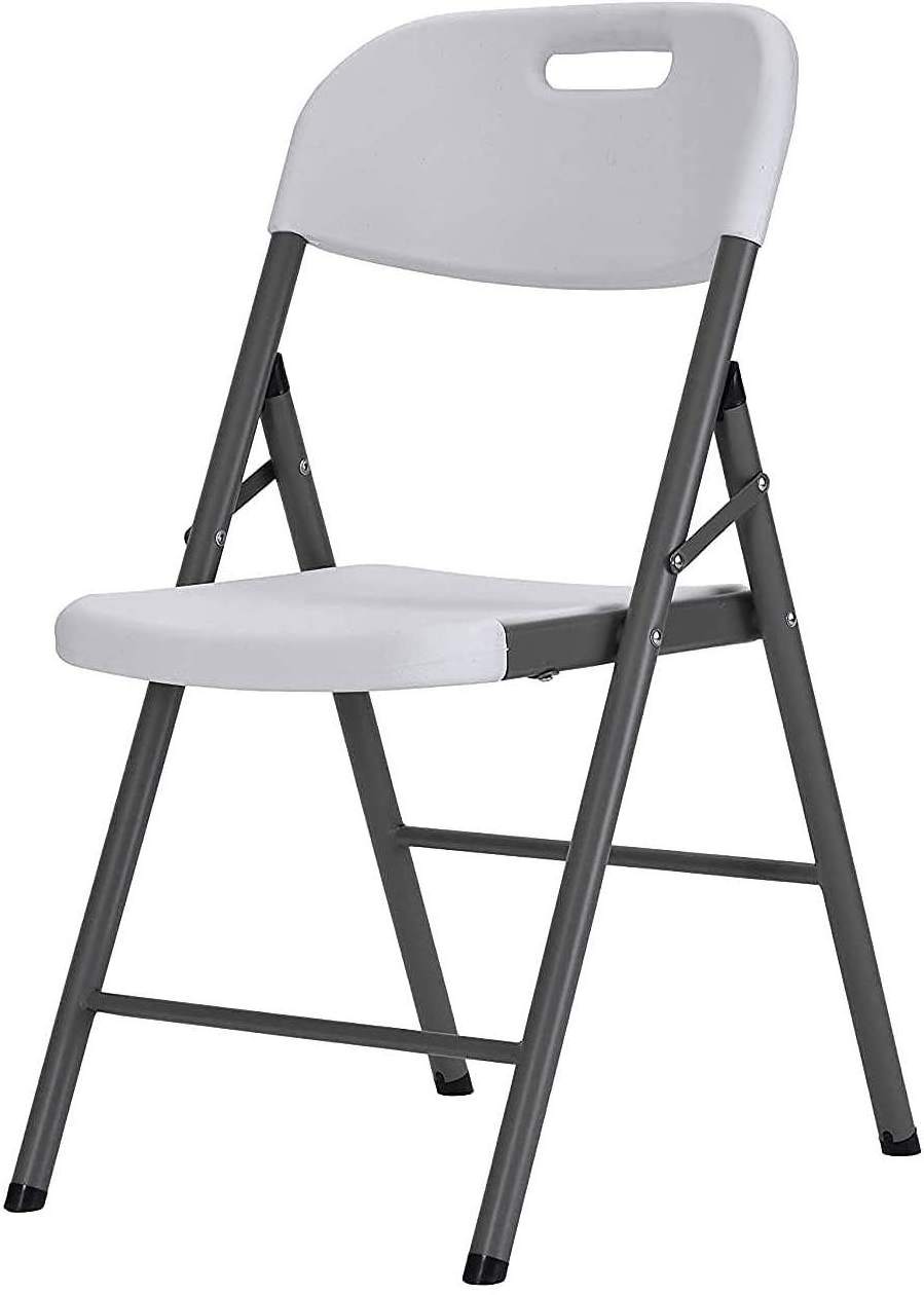 White Plastic Folding Chairs for Events Rental HDPE Weight Capacity Stackable Foldable Portable Meeting Party Heavy Duty 650 Lbs