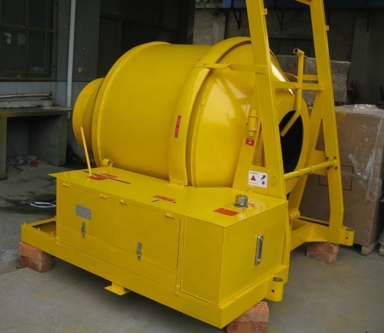 Concrete mixer with hopper  diesel drum concrete mixer with lift for sale