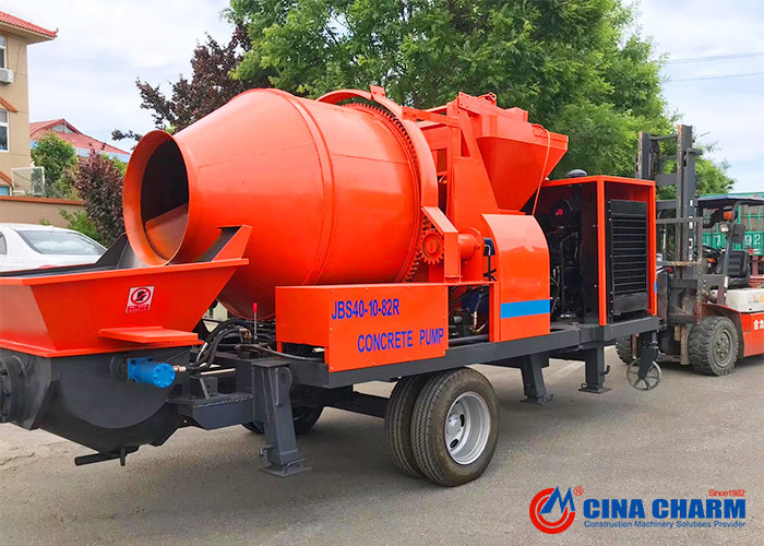 JBS40 diesel engine cement mixer pump mobile concrete mixer machine price diesel concrete pumps 40m3/h Concrete Mixer Truck