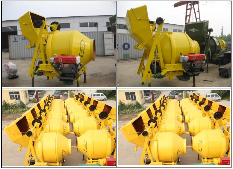 Concrete mixer with hopper  diesel drum concrete mixer with lift for sale