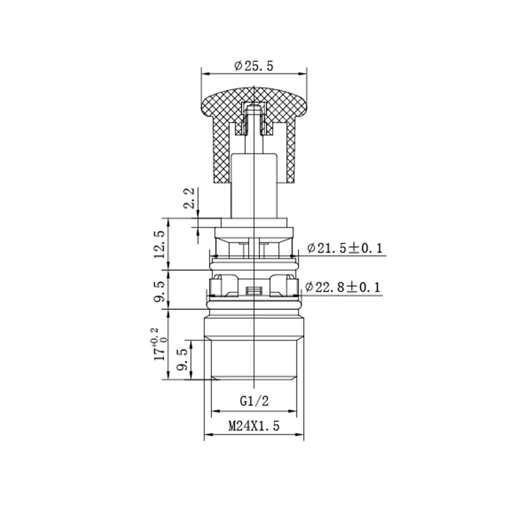 Chaoling hot-sale brass chromed lift-press type bathroom shower diverter cartridge