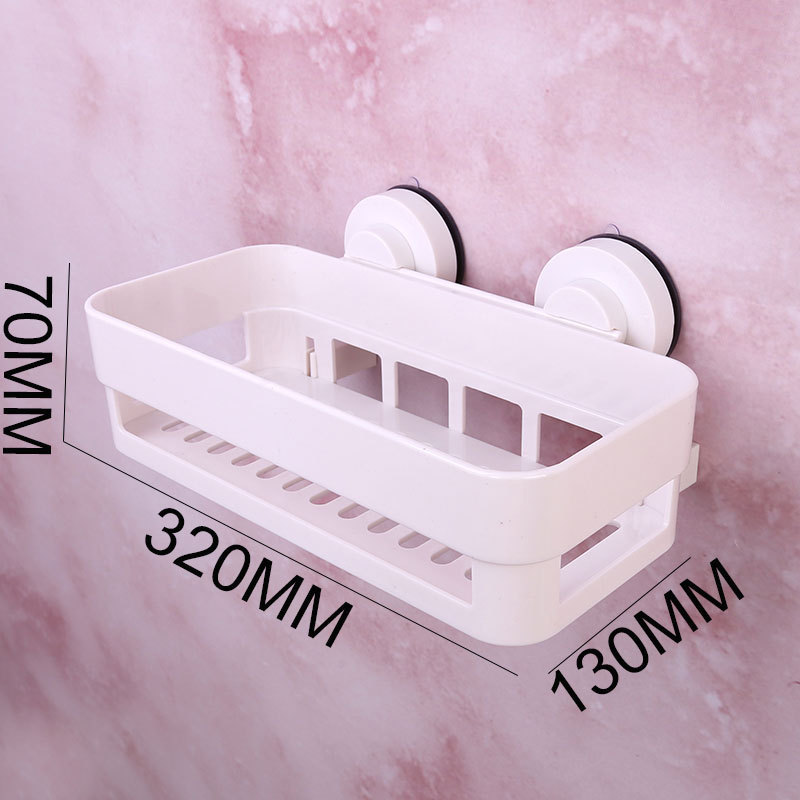 Plastic Bath Racks No drill hanging storage shower basket sucker bathroom shelf