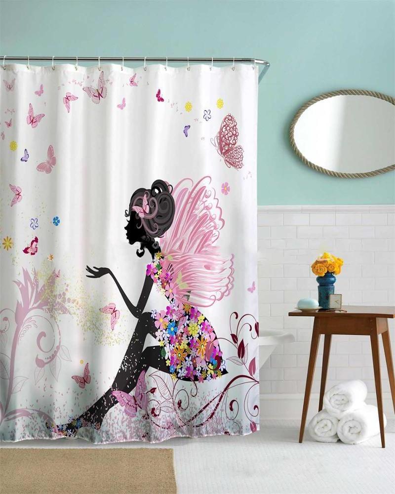 150*180cm Waffle Fabric Shower Curtain for Bathroom, Water Repellent Modern Waffle Shower Curtain Mildew Resistant