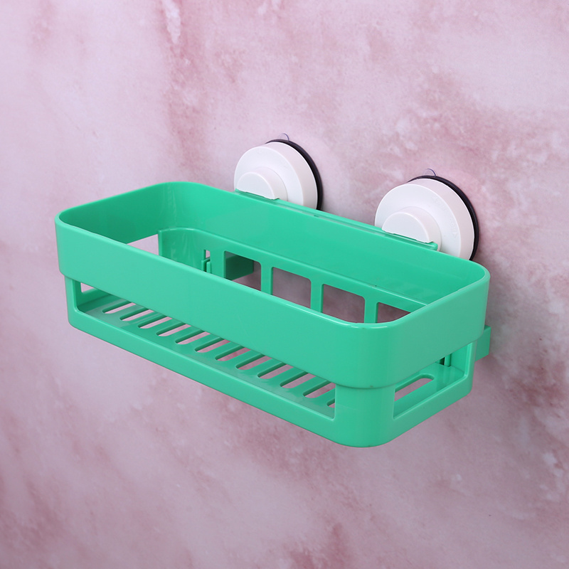 Plastic Bath Racks No drill hanging storage shower basket sucker bathroom shelf