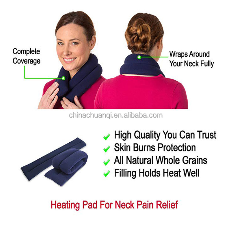 Microwavable Neck Heating Wrap and Flax Seeds Bean Bag Heat Pad for Neck Pain Relief, Microwave, Extra Long Shoulder Heat Pack