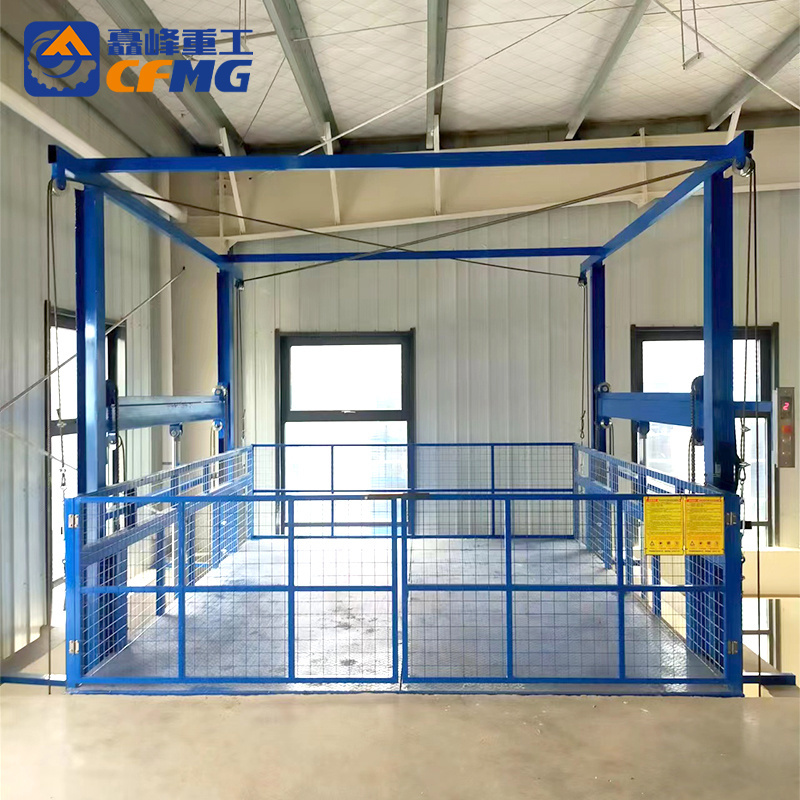 Hydraulic 2-story vertical guide rail freight elevator elevator warehouse industrial freight elevator factory lift for sale