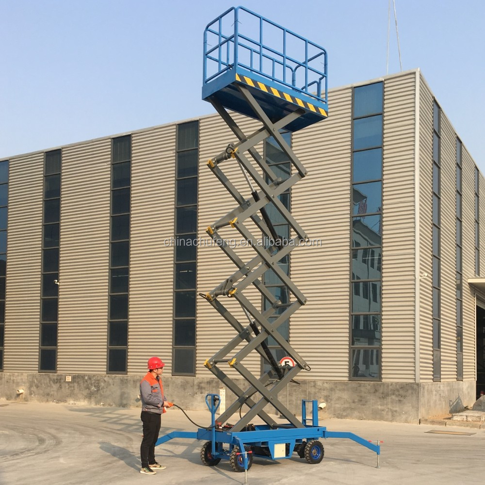 10m 12m 14m 16m 18m 500kg 0.5 ton hydraulic lift table mobile scissor lift platform for window cleaning