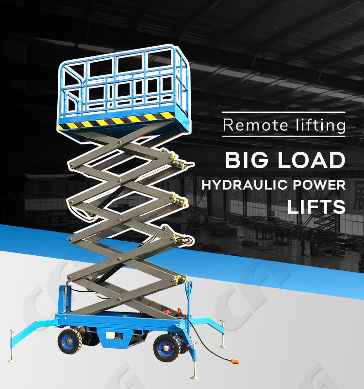 10m 12m 14m 16m 18m 500kg 0.5 ton hydraulic lift table mobile scissor lift platform for window cleaning