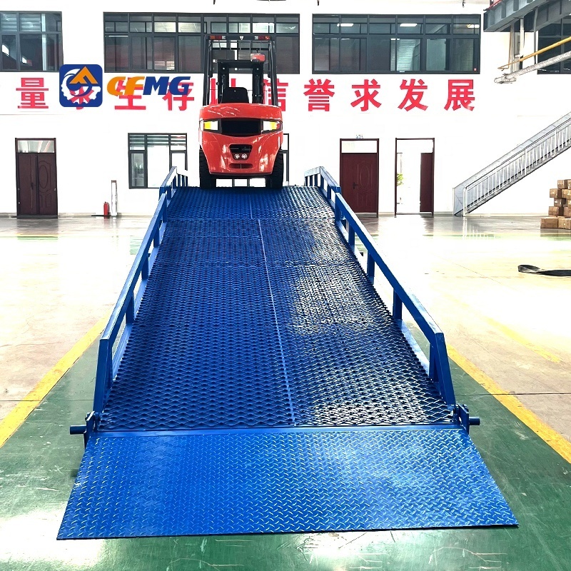 6ton 8ton 10ton 15ton hot sale new design used container loading dock yard mobile unloading ramp 2 wheels logistic use