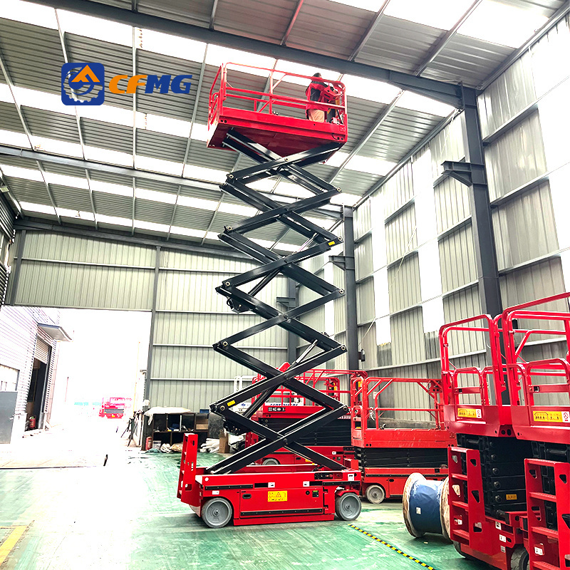 320kg 450kg 4-16m hydraulic scissor lifting electric battery power aerial lift table platform with CE ISO certification