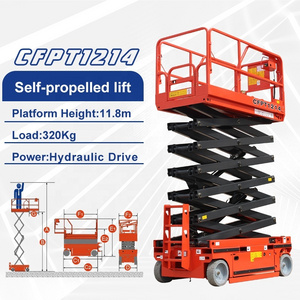 320kg 450kg 4-16m hydraulic scissor lifting electric battery power aerial lift table platform with CE ISO certification