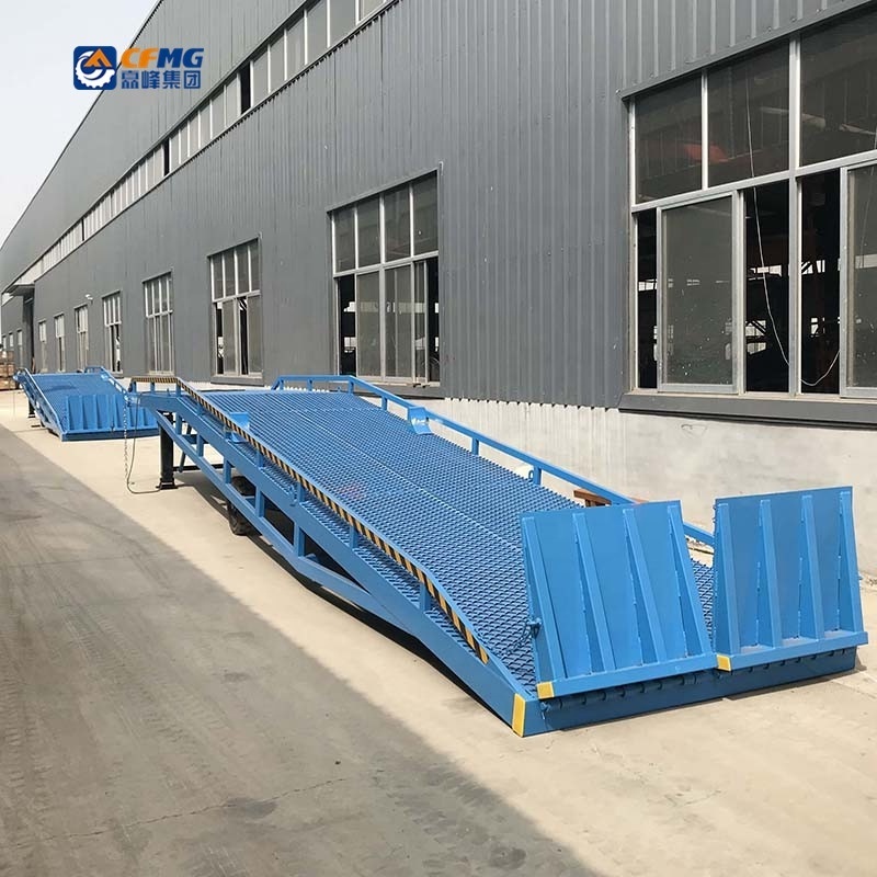 Portable mobile hydraulic truck container trailers forklift loading unloading dock yard ramp for rental