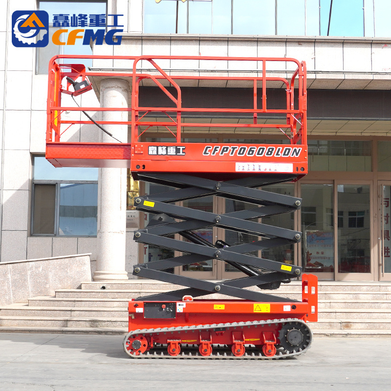 High quality all terrain electric self propelled crawler scissor lift light crawler scissor lift with non marking tires