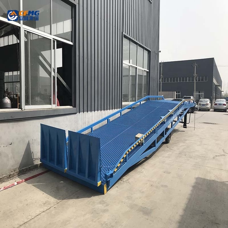 Portable mobile hydraulic truck container trailers forklift loading unloading dock yard ramp for rental